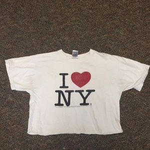 I Heart NY Cropped Large T shirt